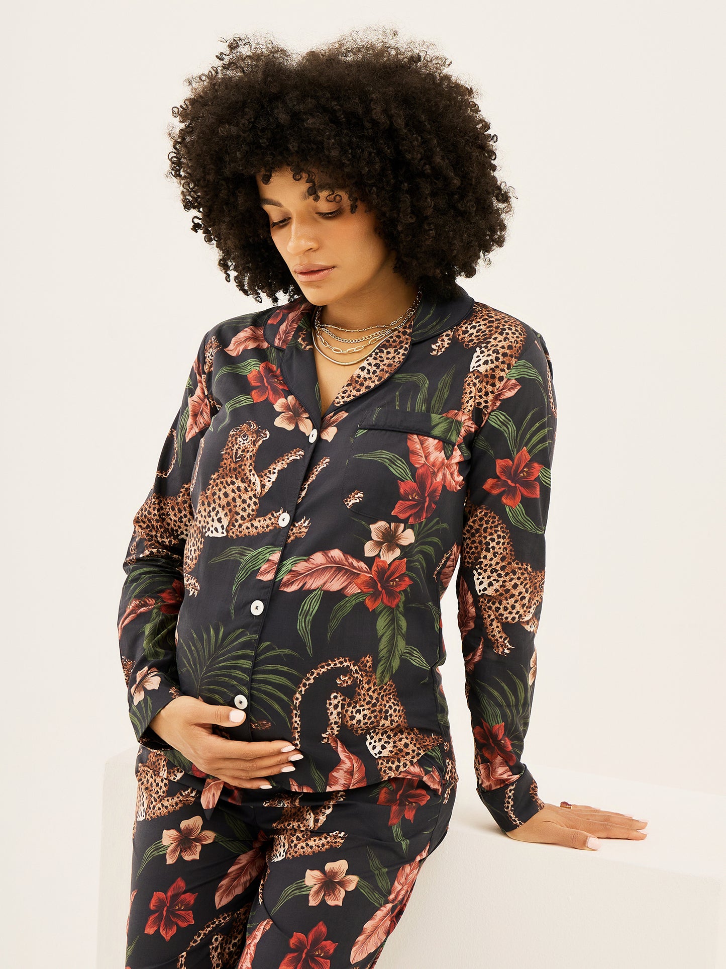 Soleia Navy Long Pajama Set