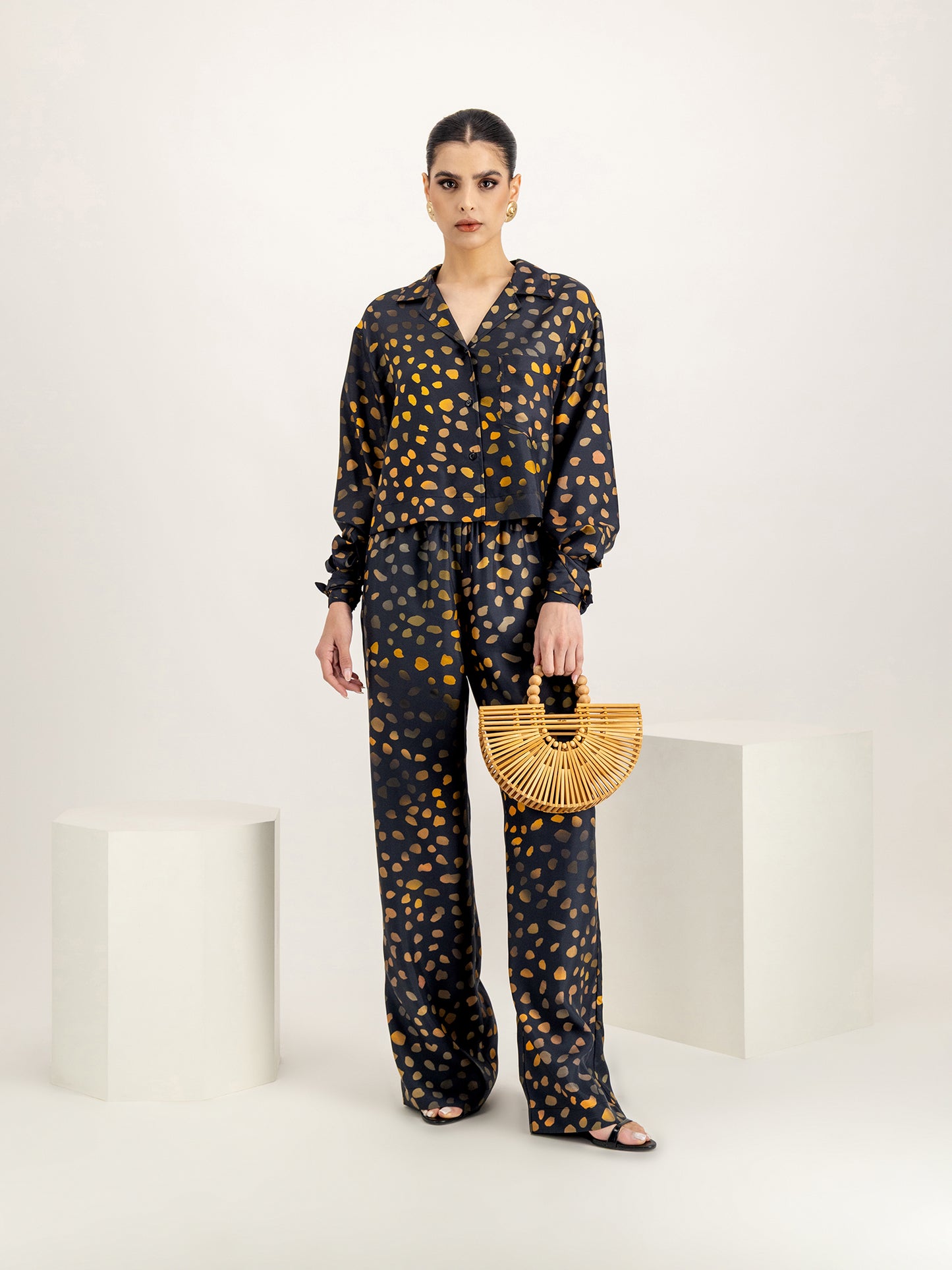 Nelida Moonlit Dots Twill Silk