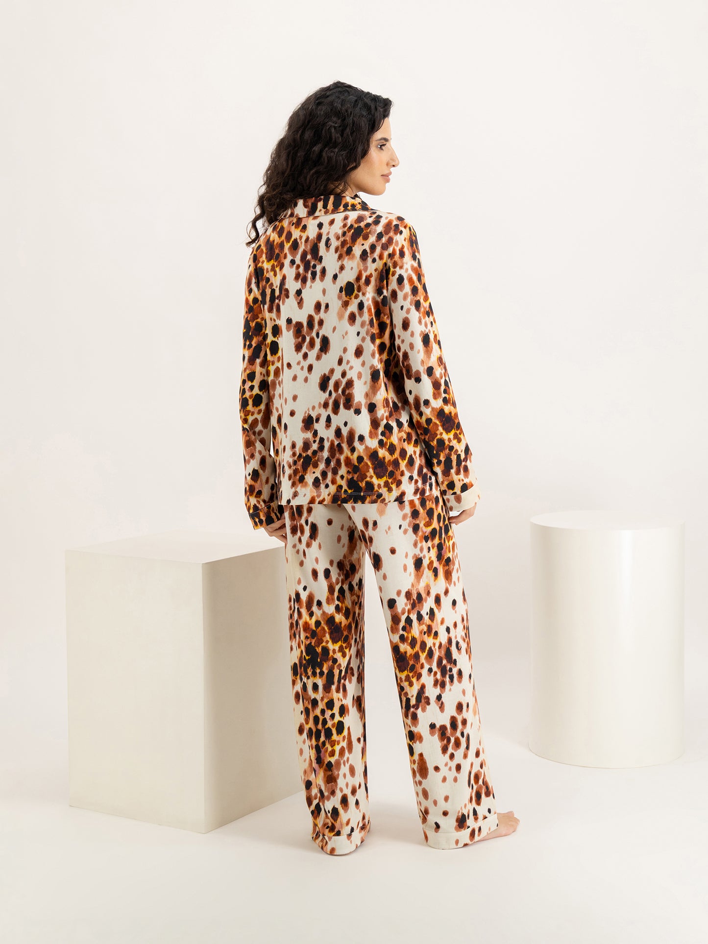 Leopard Brown Long Jersey Set