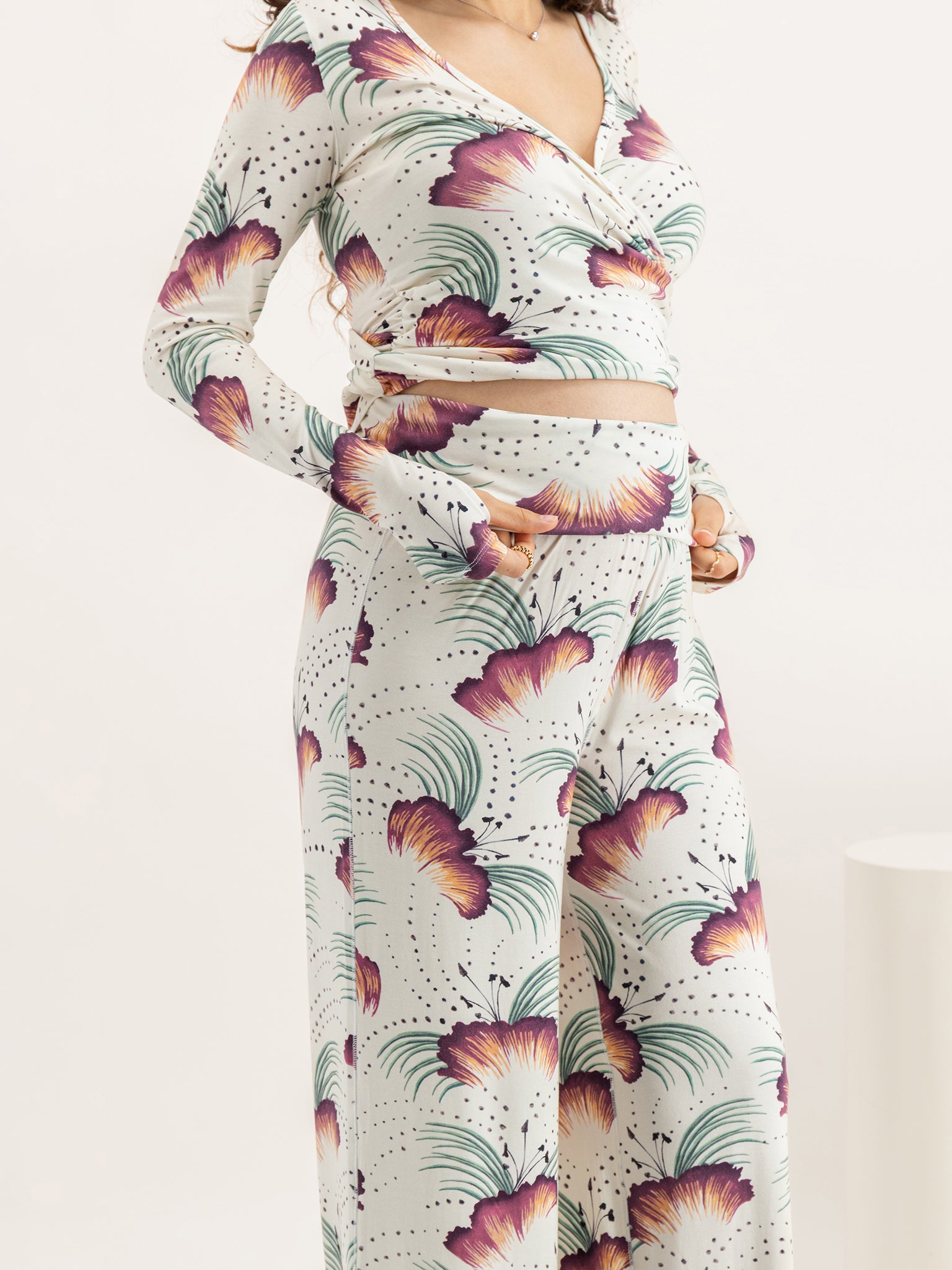 TigerLily Cream Jersey Wrap Set
