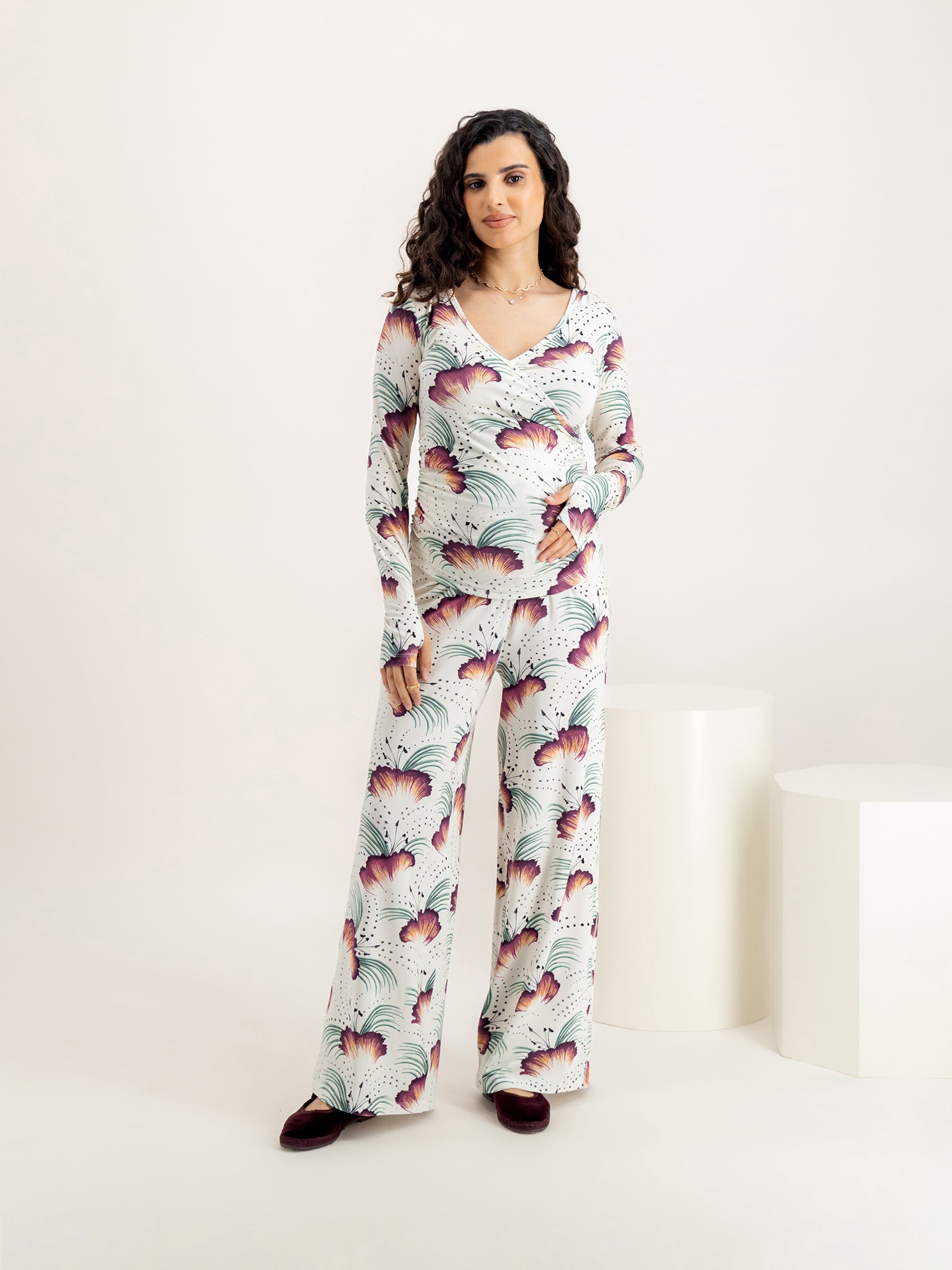 TigerLily Cream Jersey Wrap Set