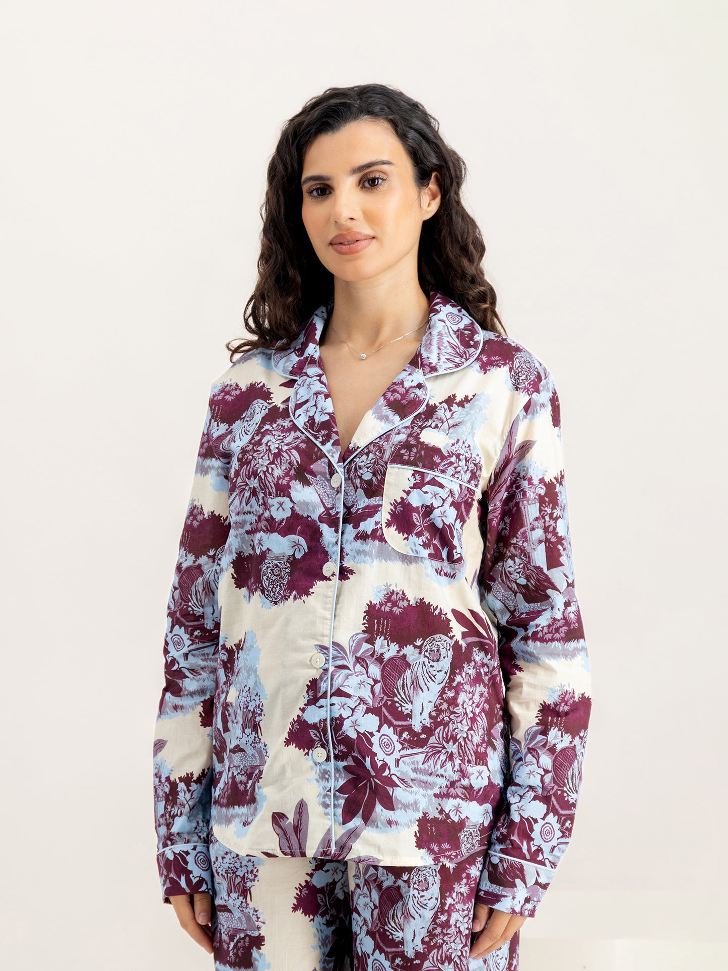 Tippi Cream Plum Long Set