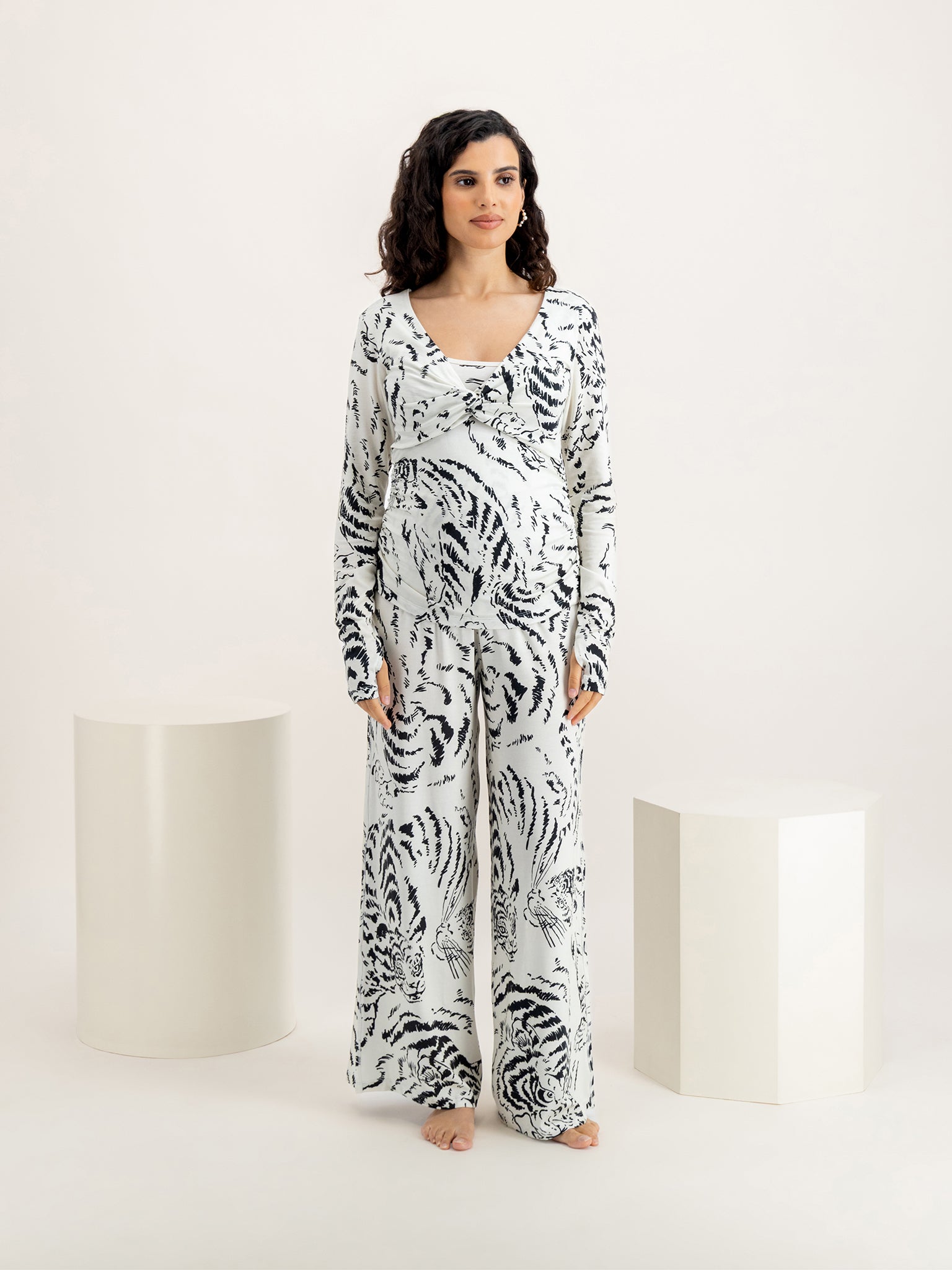 Tigress Cream Jersey Twist Set