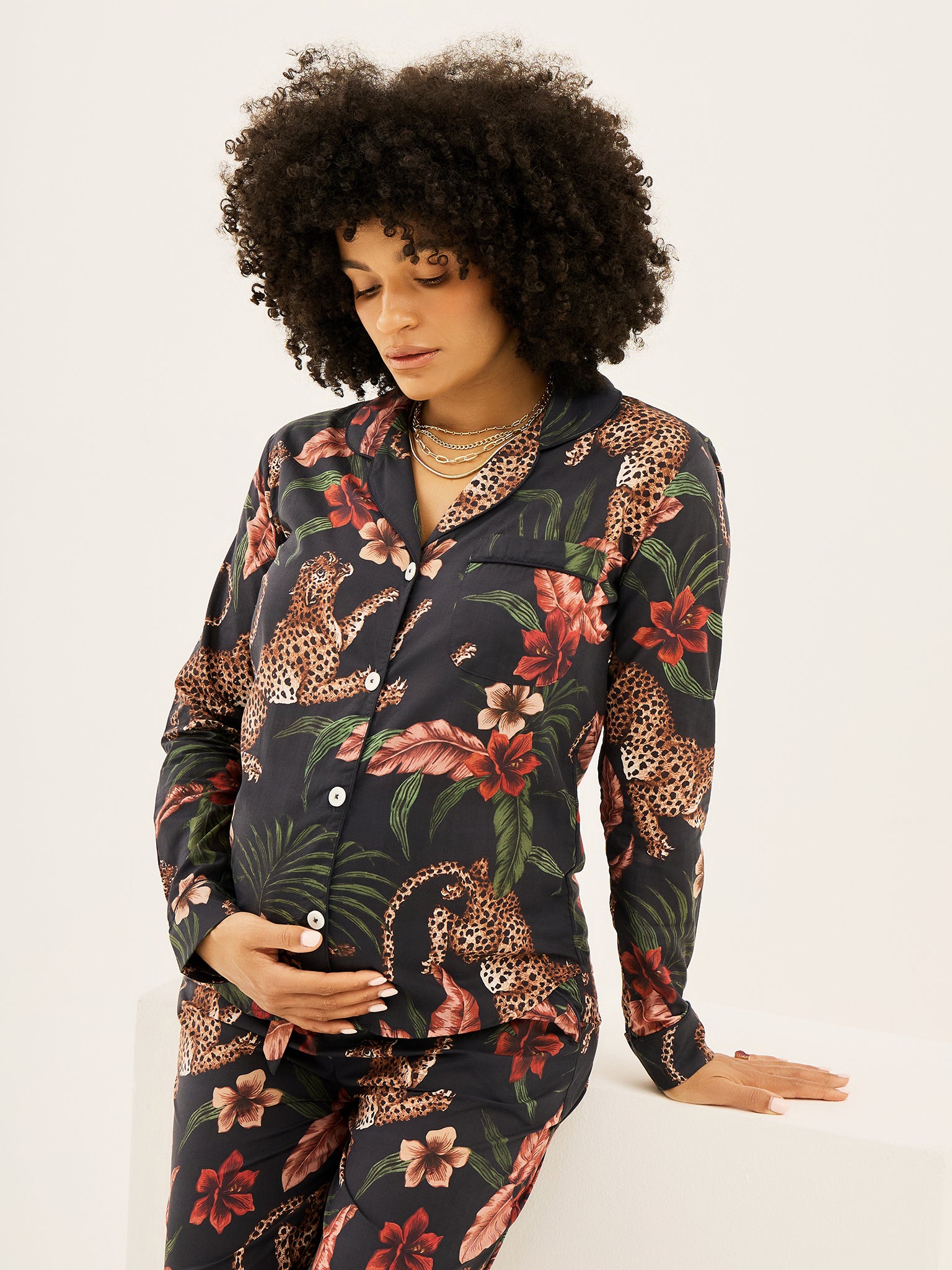 Soleia Navy Long Pajama Set