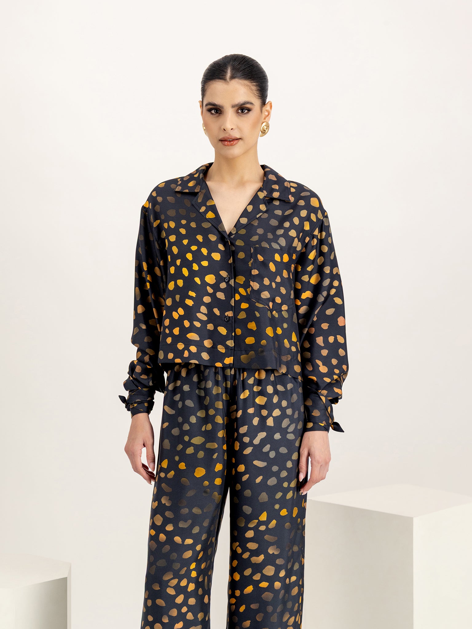 Nelida Moonlit Dots Twill Silk