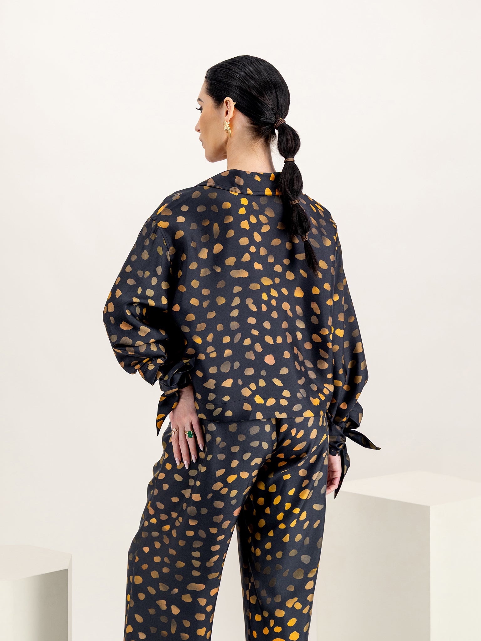 Nelida Moonlit Dots Twill Silk