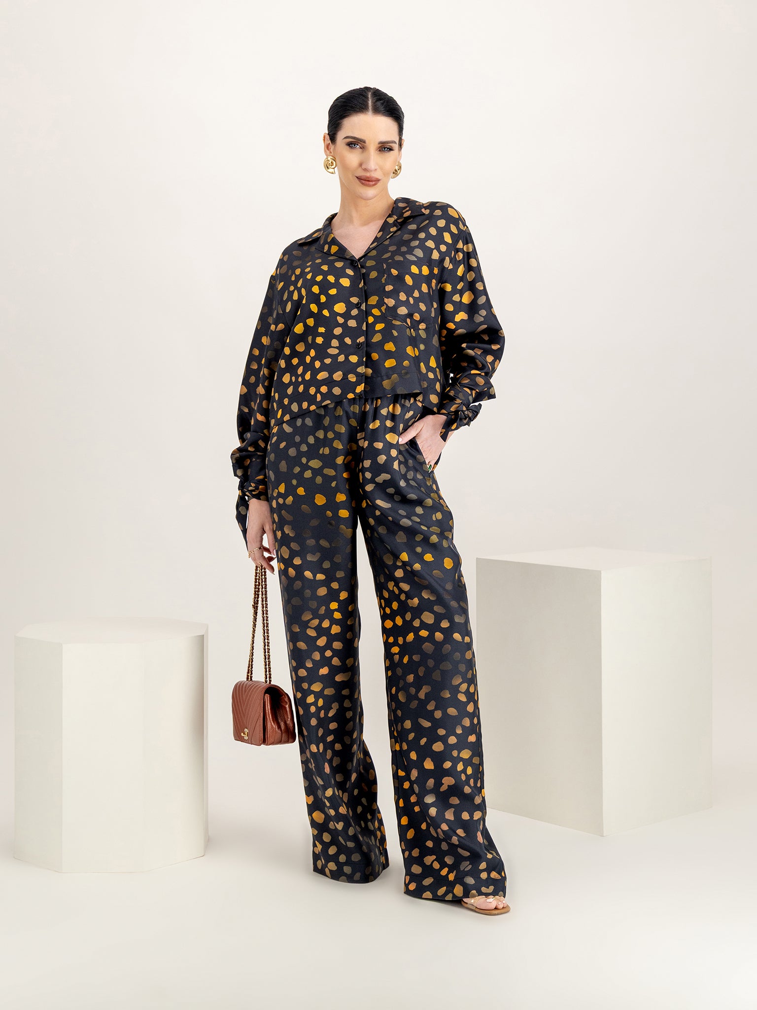 Nelida Moonlit Dots Twill Silk