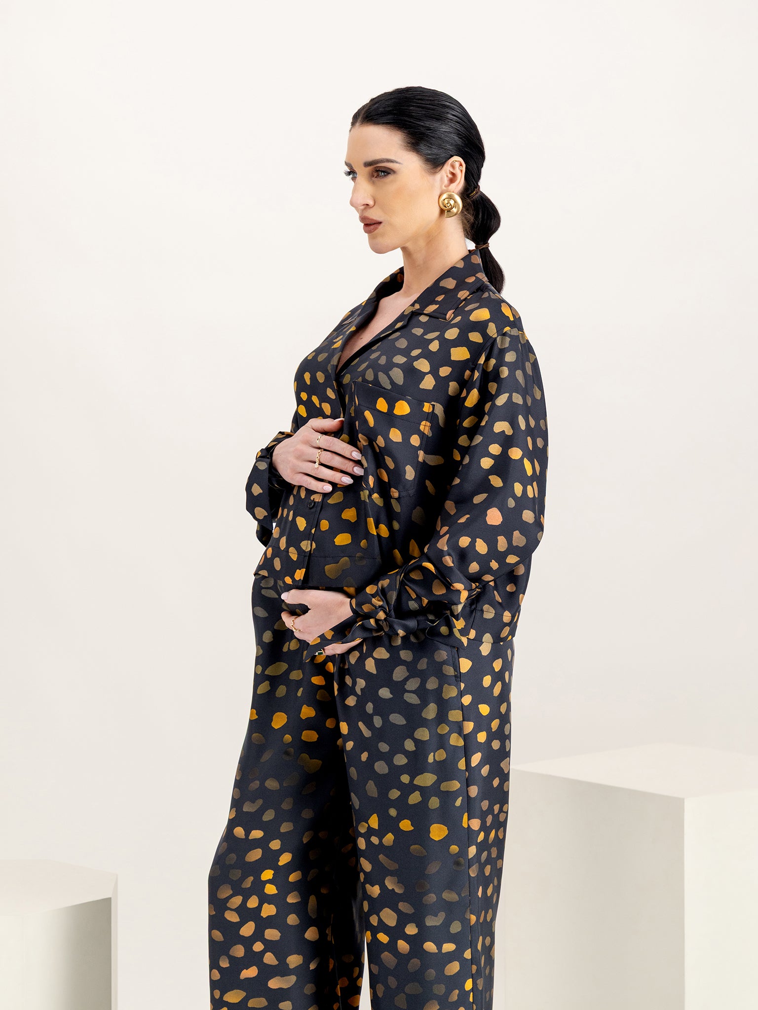 Nelida Moonlit Dots Twill Silk