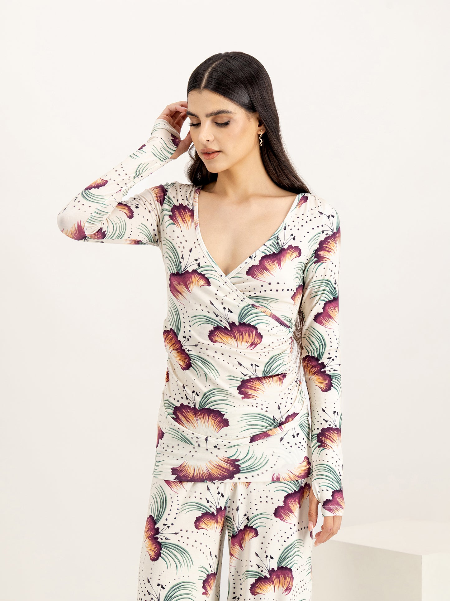 TigerLily Cream Jersey Wrap Set