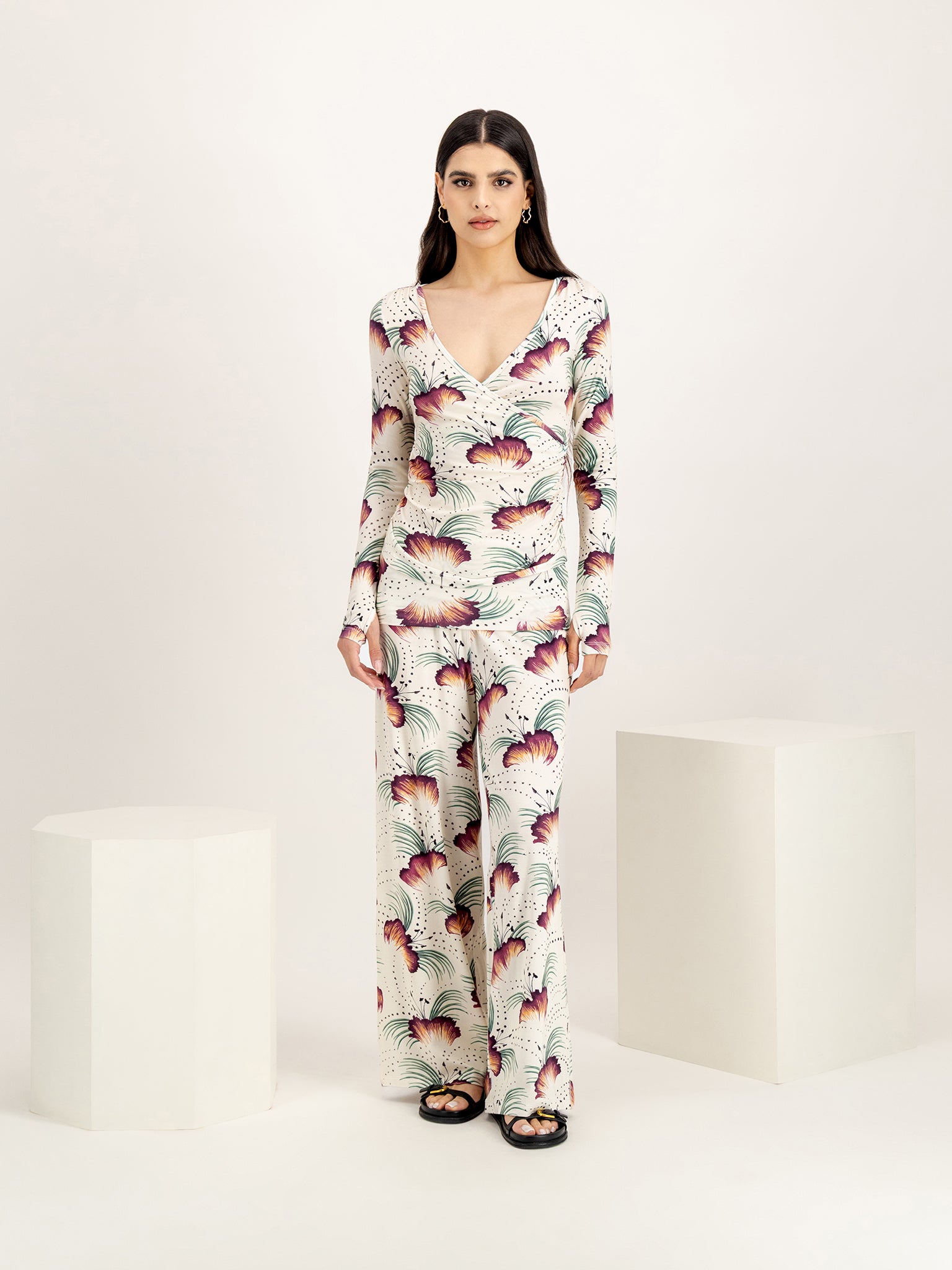TigerLily Cream Jersey Wrap Set
