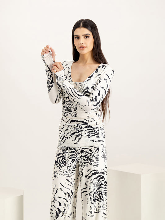 Tigress Cream Jersey Twist Set